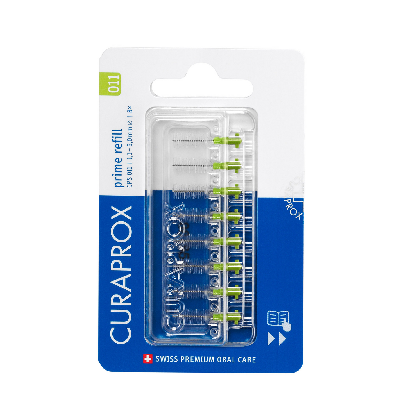 Brossettes interdentaires prime CPS 011, vert, pack de 8
