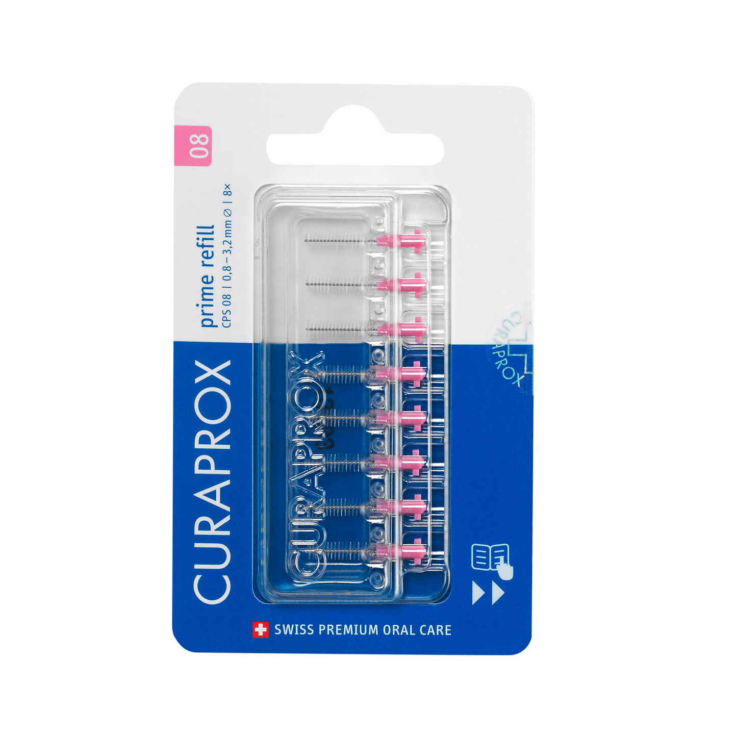Brossettes interdentaires prime CPS 08, rose, pack de 8