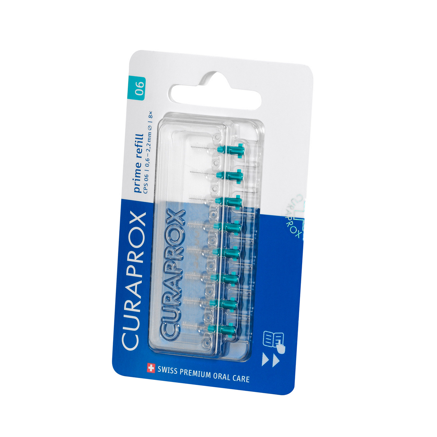 Brossettes interdentaires prime CPS 06, turquoise, pack de 8