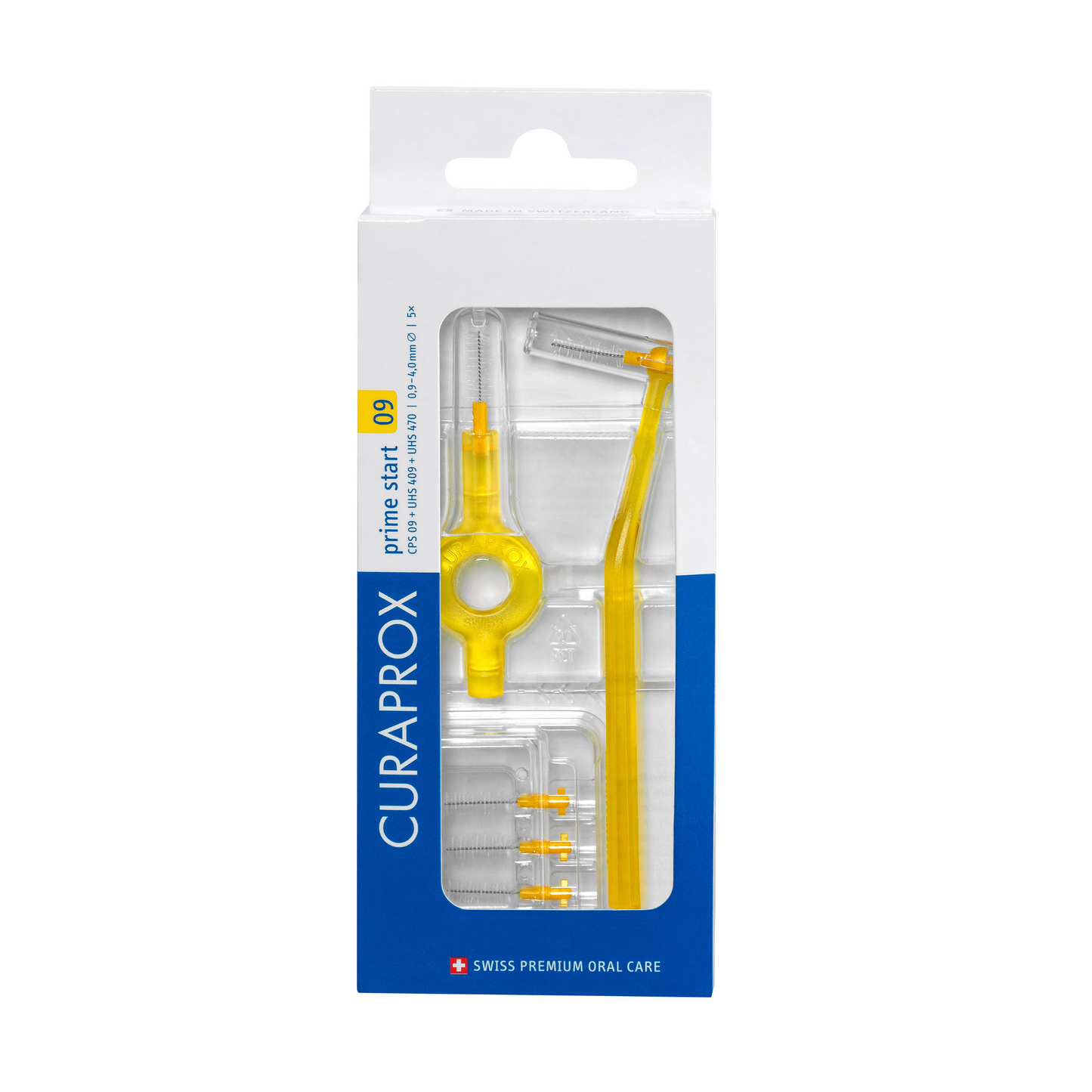 CPS 09 prime start Interdentalbürsten-Set, gelb, 5 Bürsten + 2 Halter