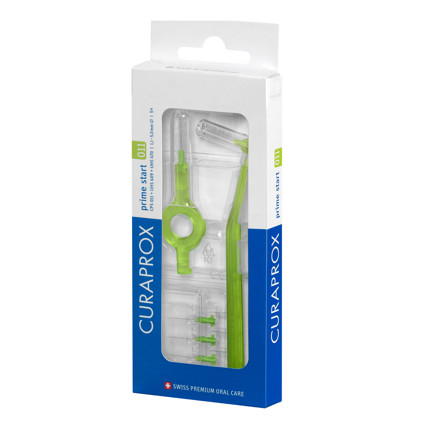 CPS 011 prime start Interdentalbürsten-Set, lindgrün, 5 Bürsten + 2 Halter